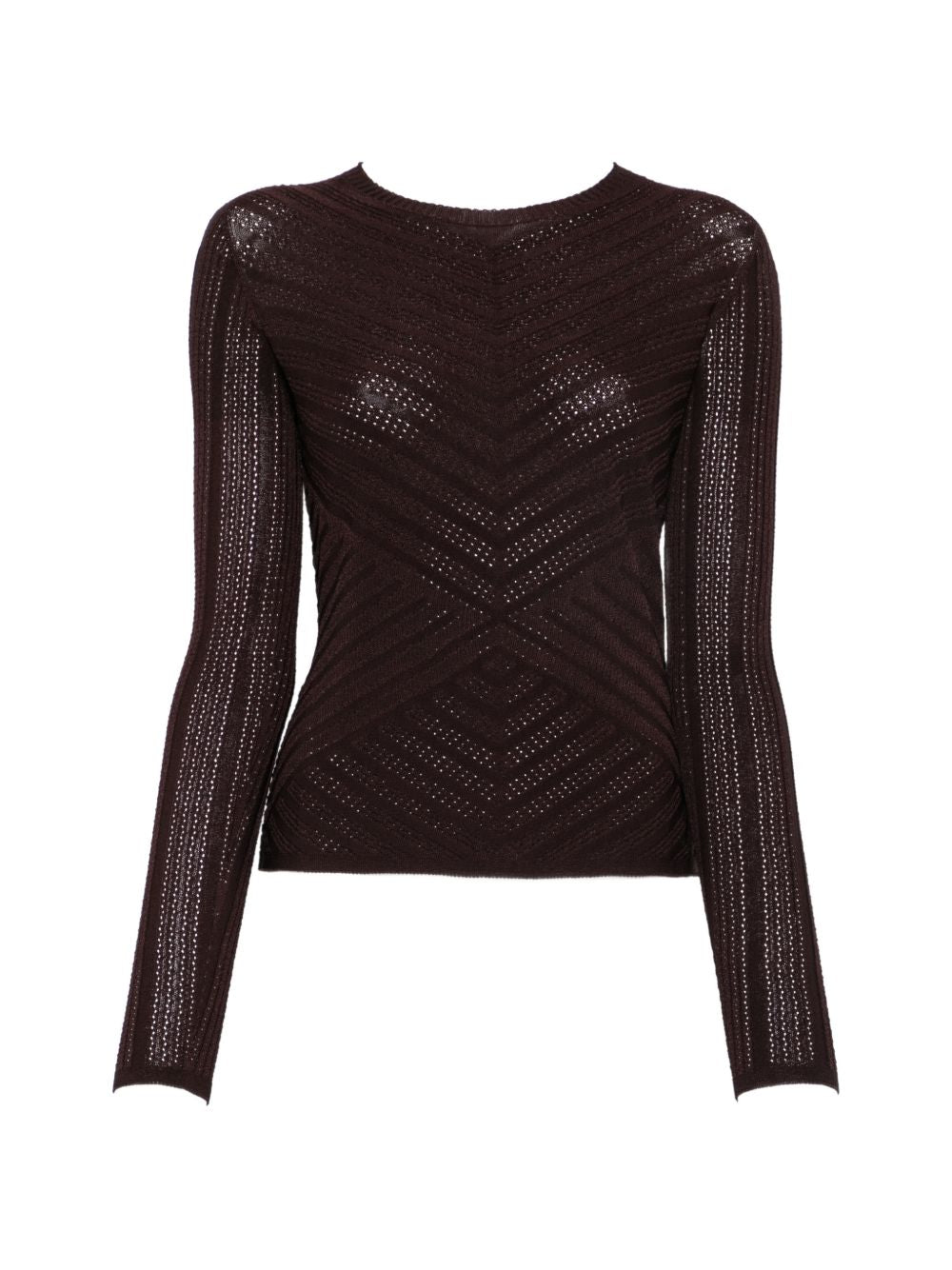 TWINSET Maglia slim girocollo con texture traforata 