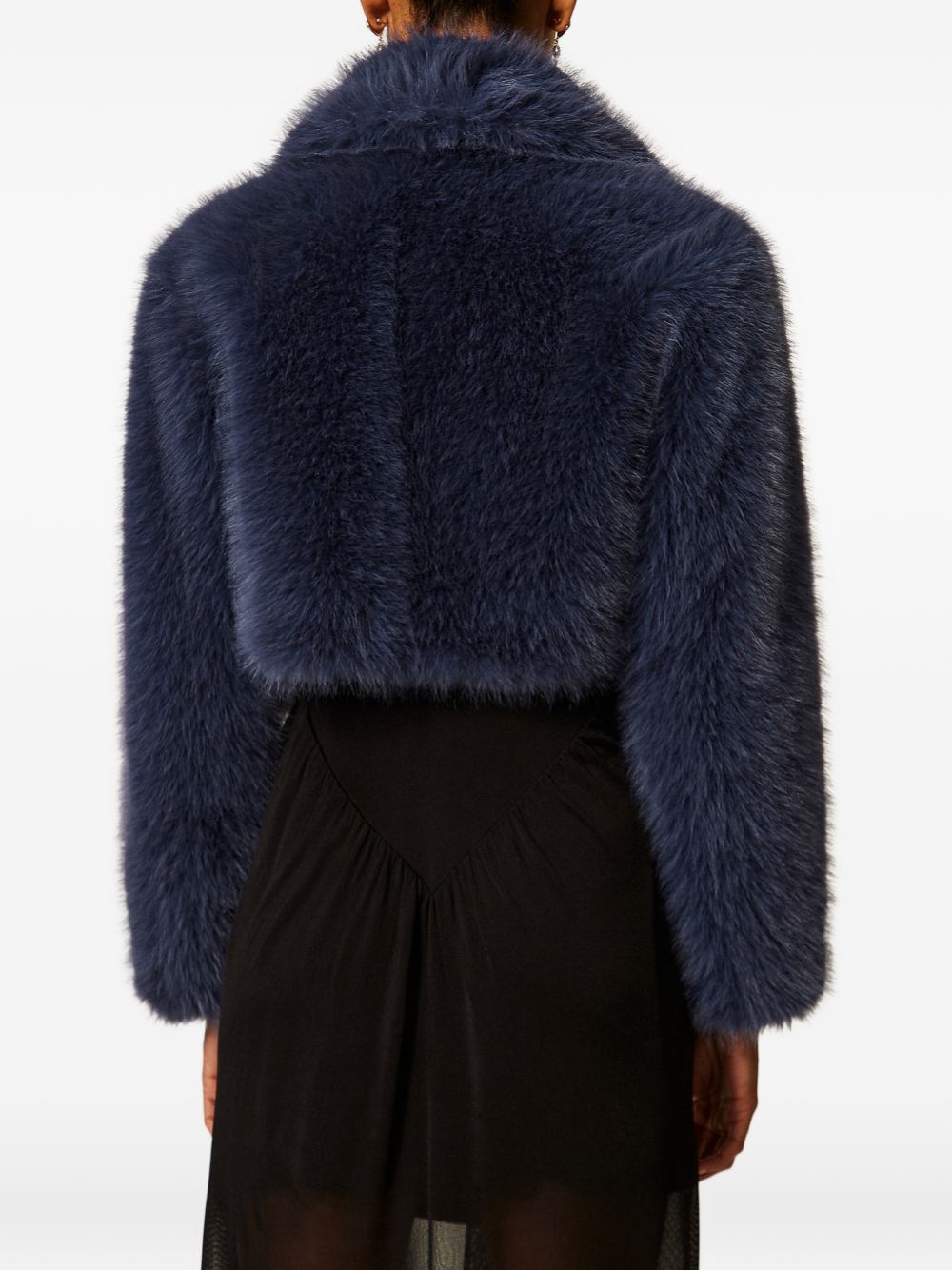 TWINSET Ecopelliccia blu crop 