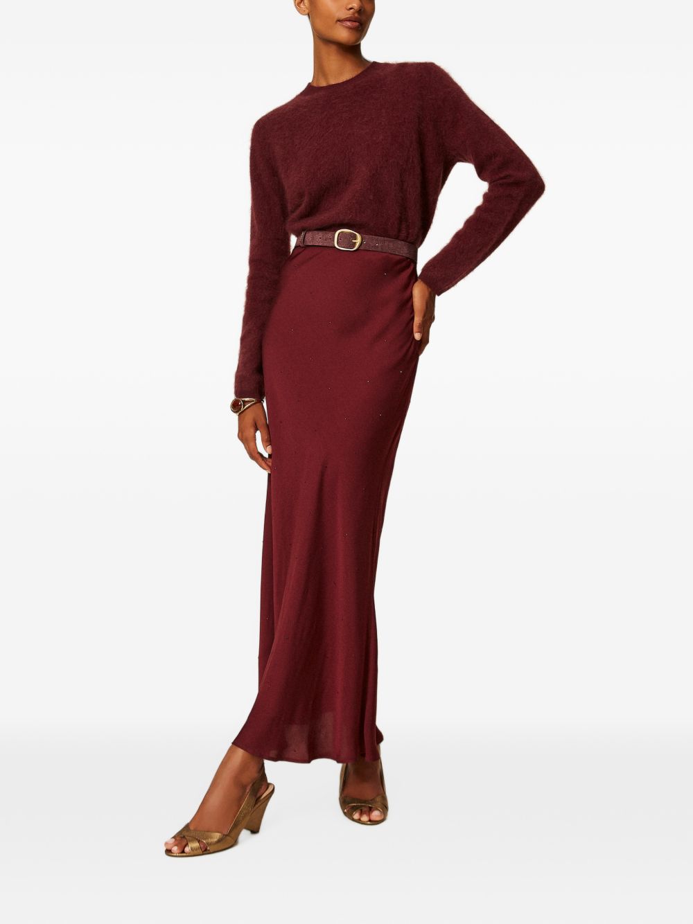 TWINSET Gonna lunga bordeaux 