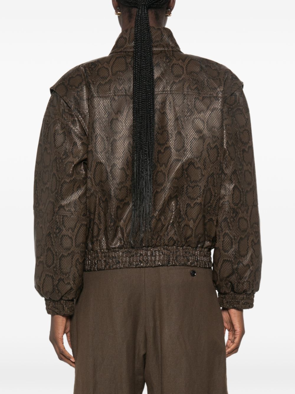 TWINSET Bomber effetto pelle a stampa python 