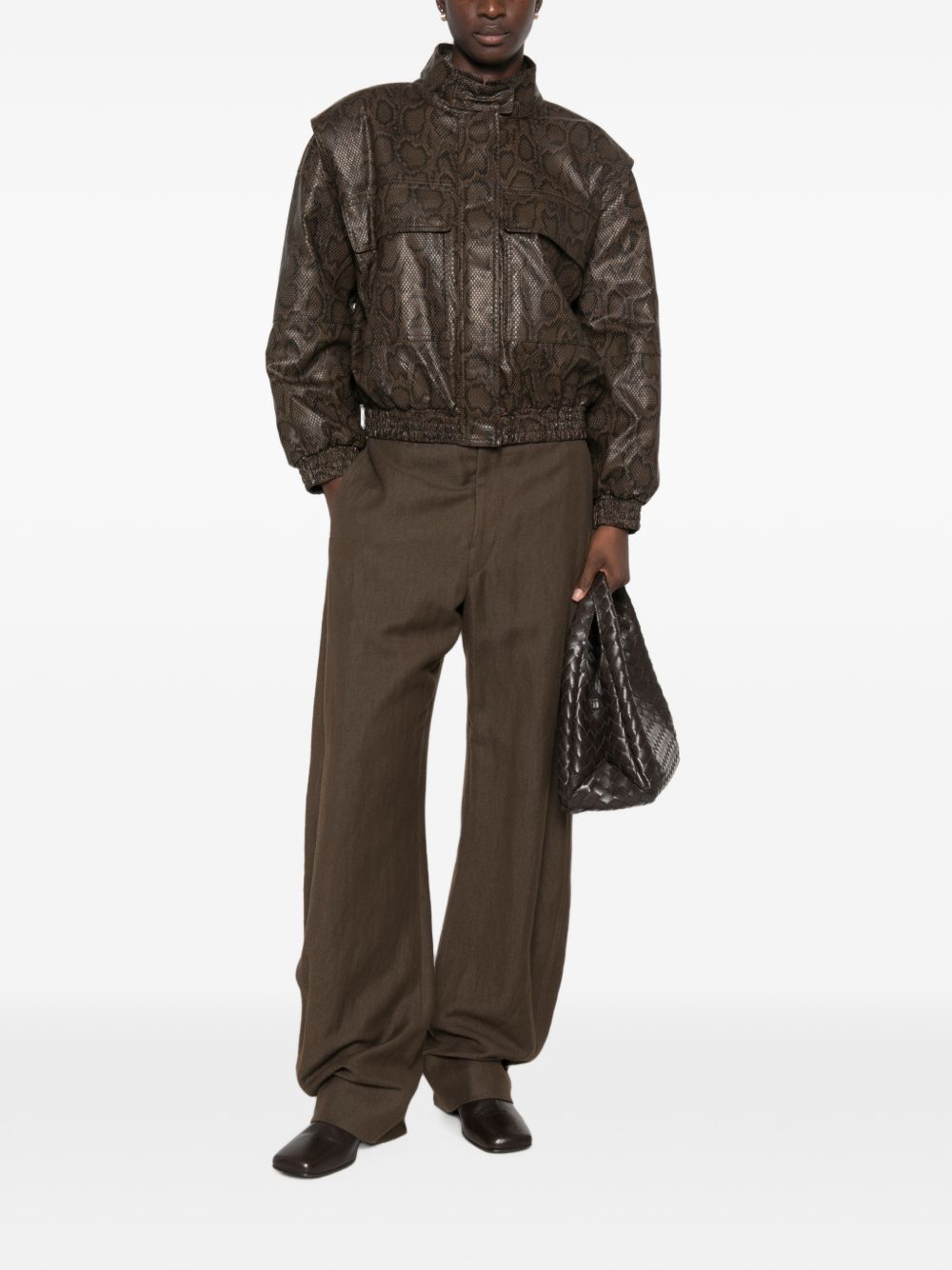 TWINSET Bomber effetto pelle a stampa python 