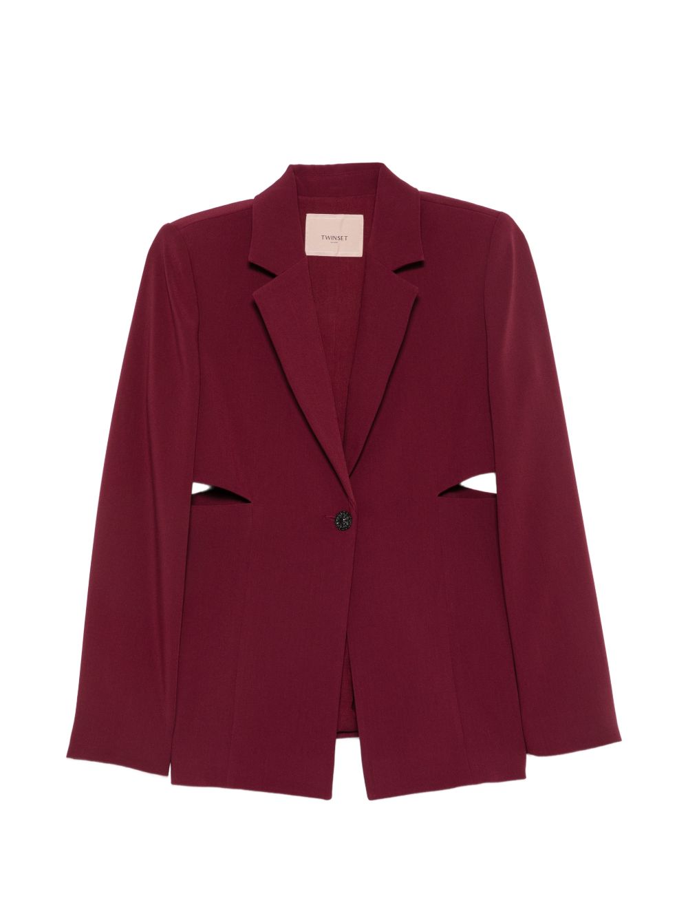 TWINSET Blazer monopetto bordeaux con dettagli cut-out 
