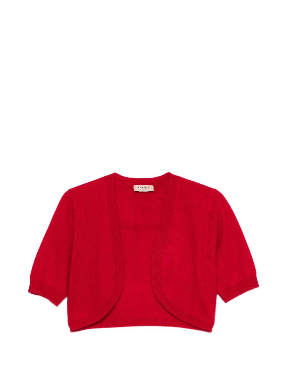 TWINSET Cardigan coprispalle rosso a maniche corte in lana 