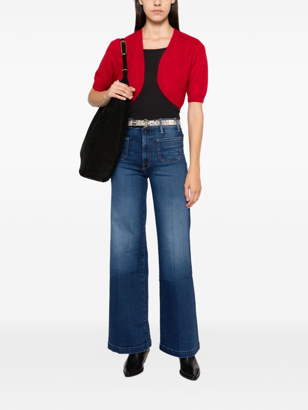 TWINSET Cardigan coprispalle rosso a maniche corte in lana 