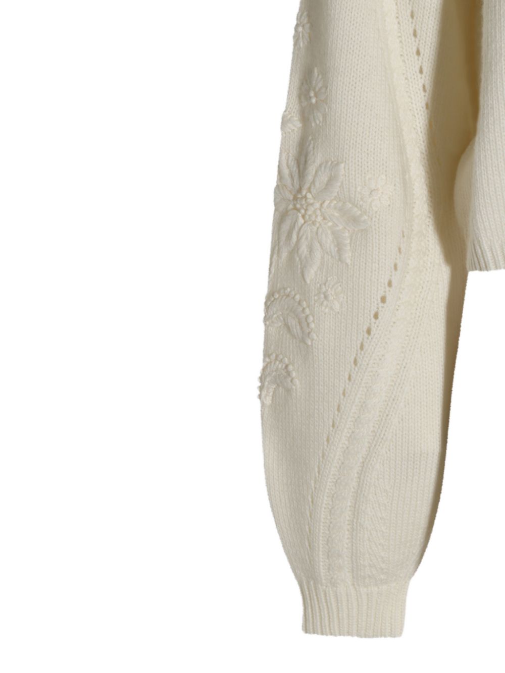 TWINSET Maglia bianca con collo alto e maniche a sbuffo 