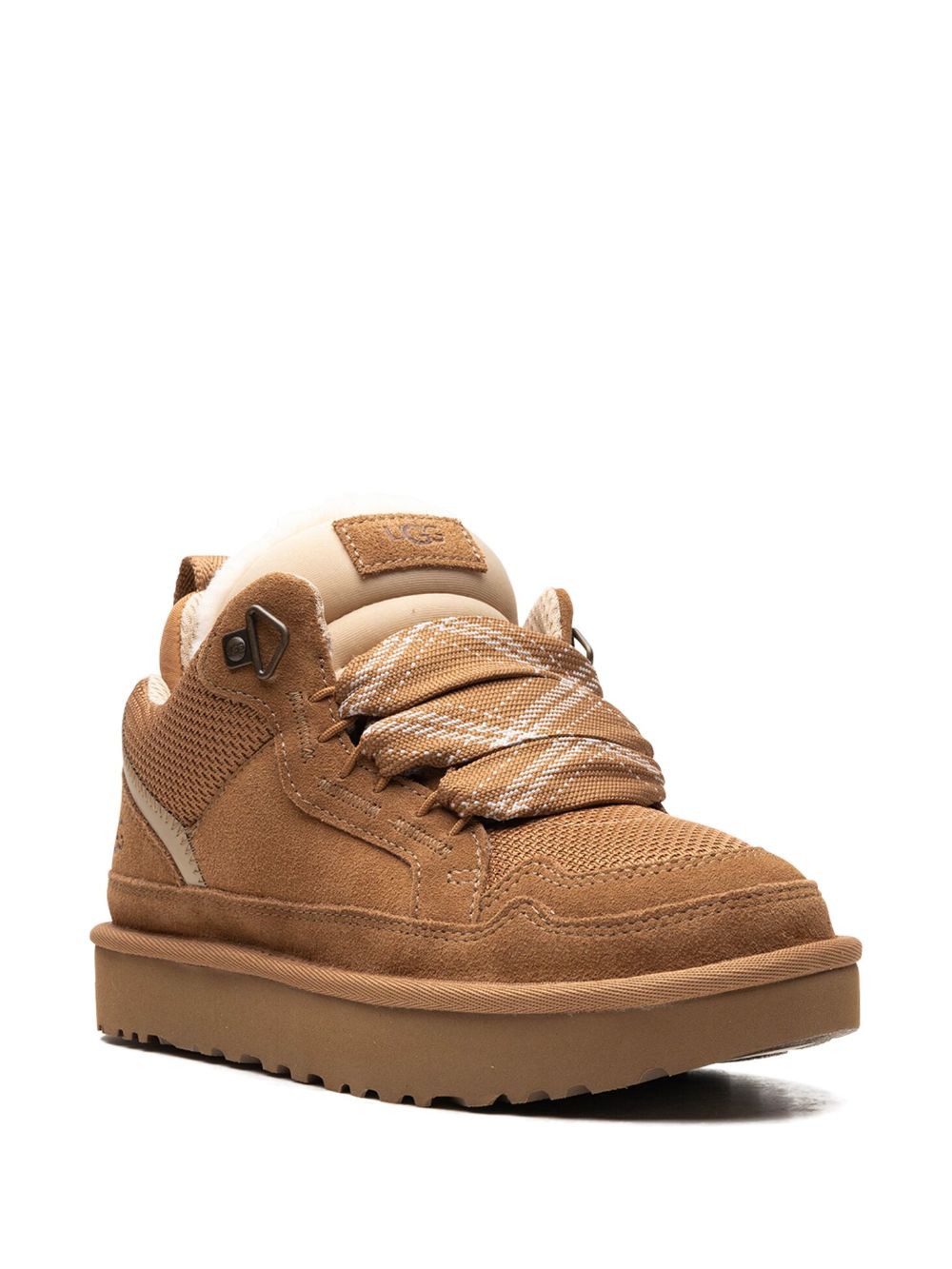 UGG Sneakers Lowmel color castagna in pelle scamosciata e tessuto 