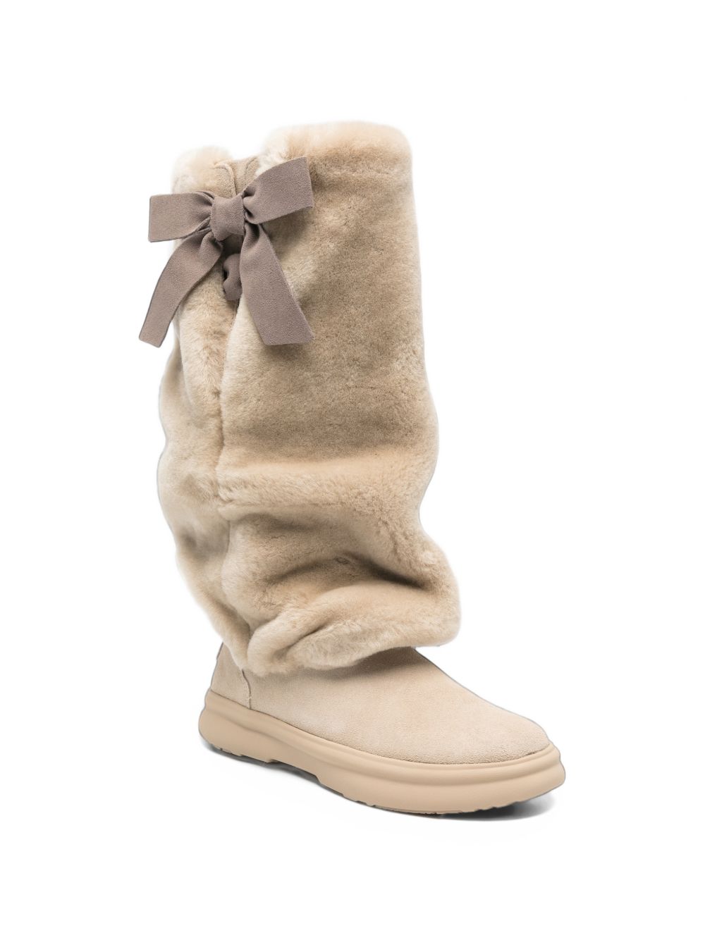 UGG Stivali Après-Ski in Pelle Scamosciata e Shearling con Fiocco 