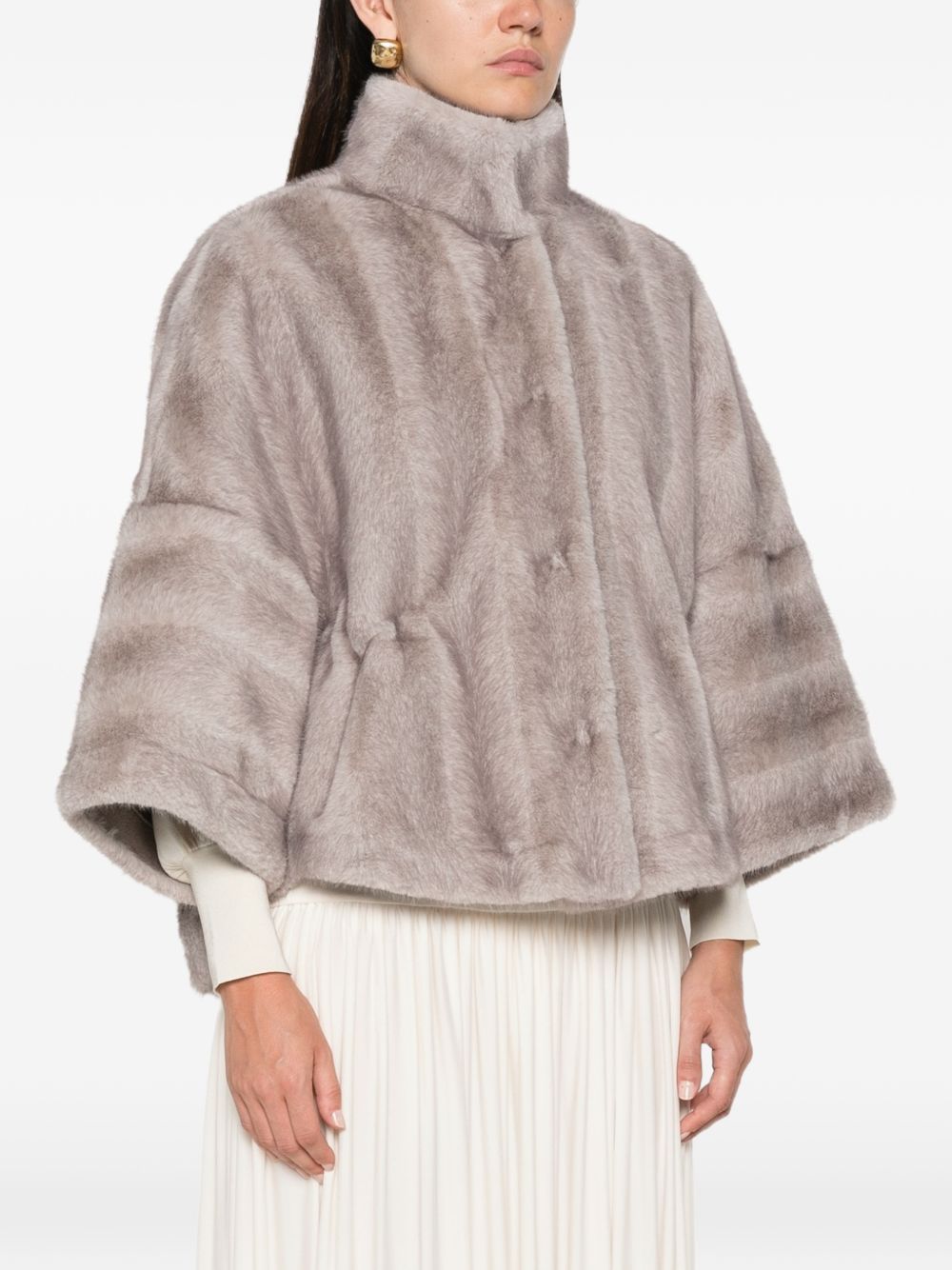 VALENTINI 1972 Giacca VINTAGE MINK in ecopelliccia grigio firmata 