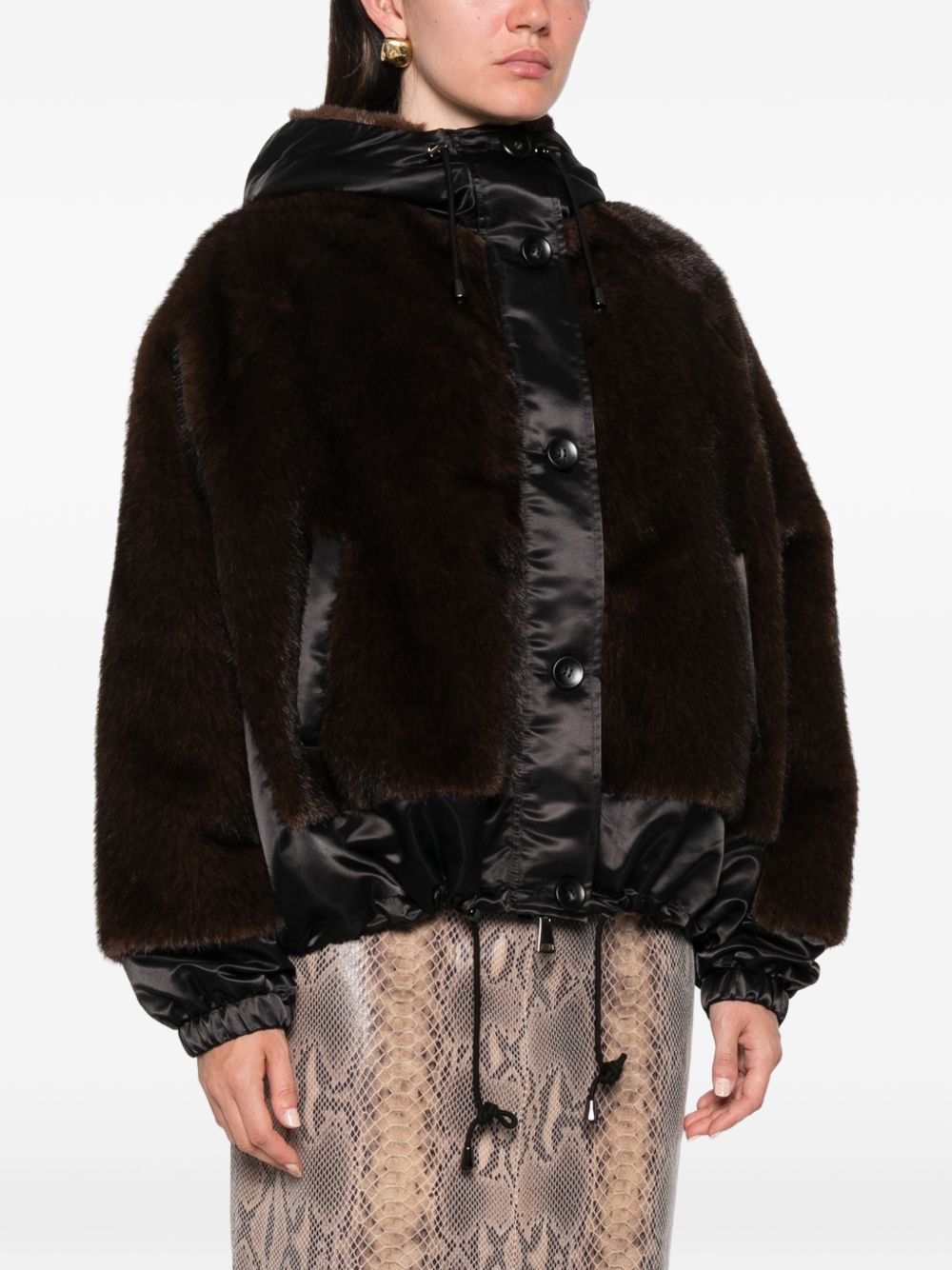 VALENTINI 1972 Parka NYLON SHELL ECO in ecopelliccia firmato 