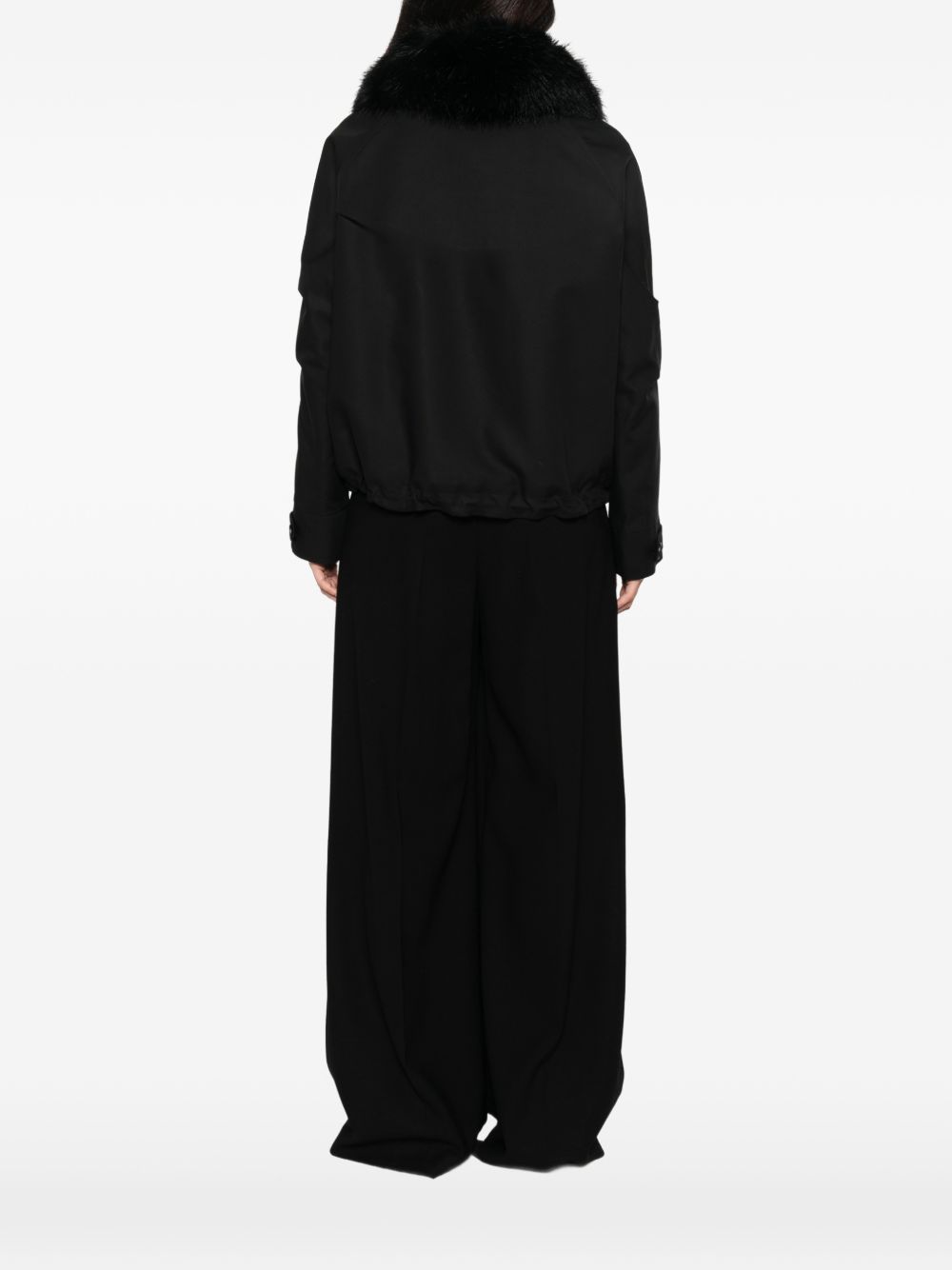 VALENTINI 1972 Parka corto nero con intenro in ecopelliccia 