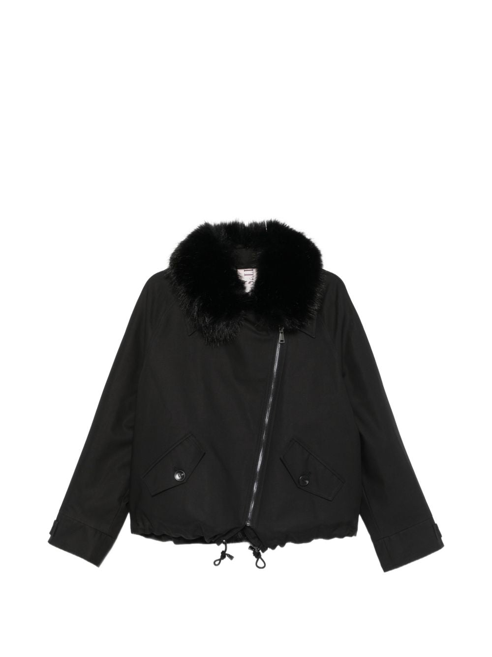 VALENTINI 1972 Parka corto nero con intenro in ecopelliccia 