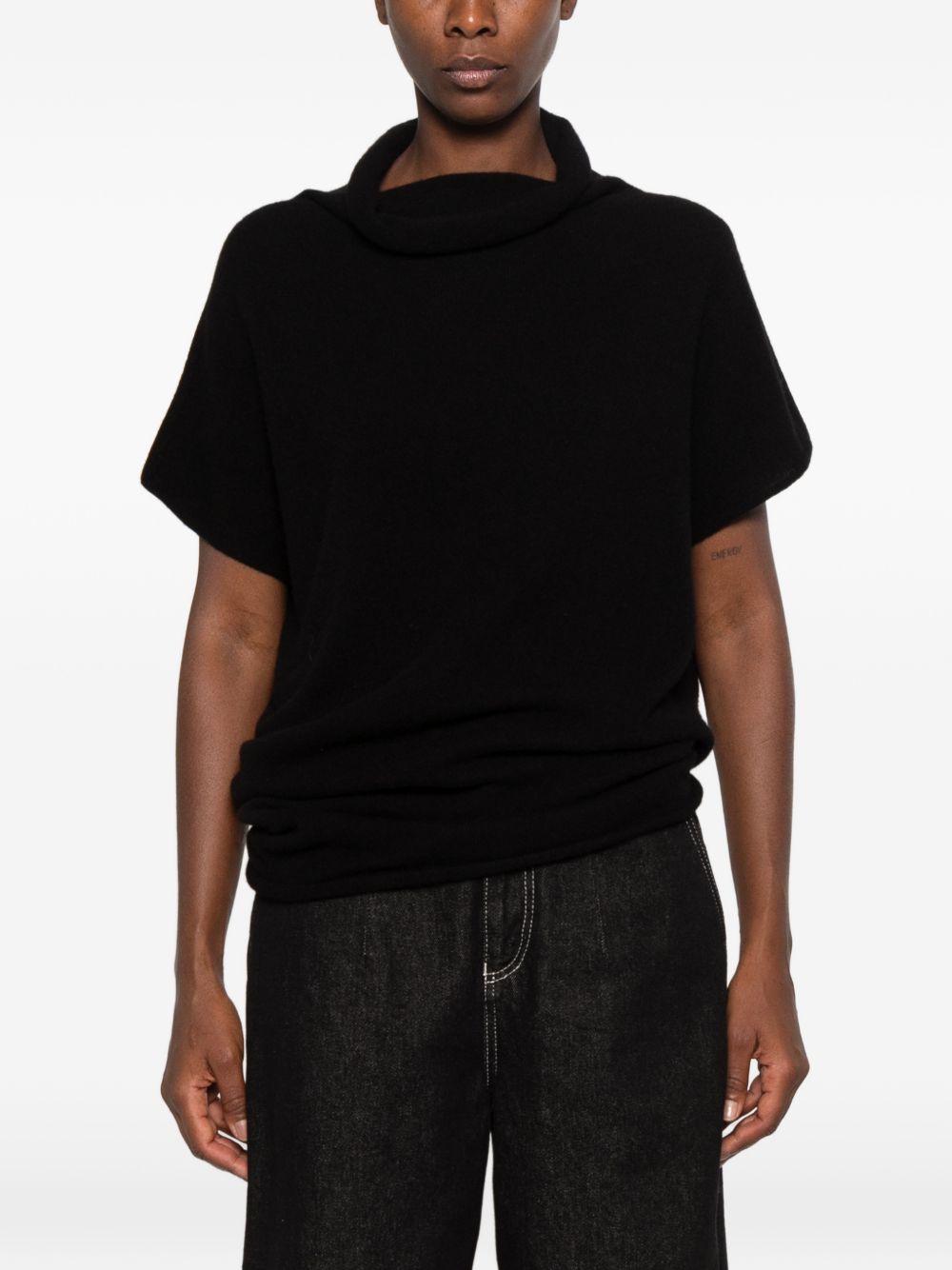 VANISE Maglia ROCIO NERO nera a collo alto 