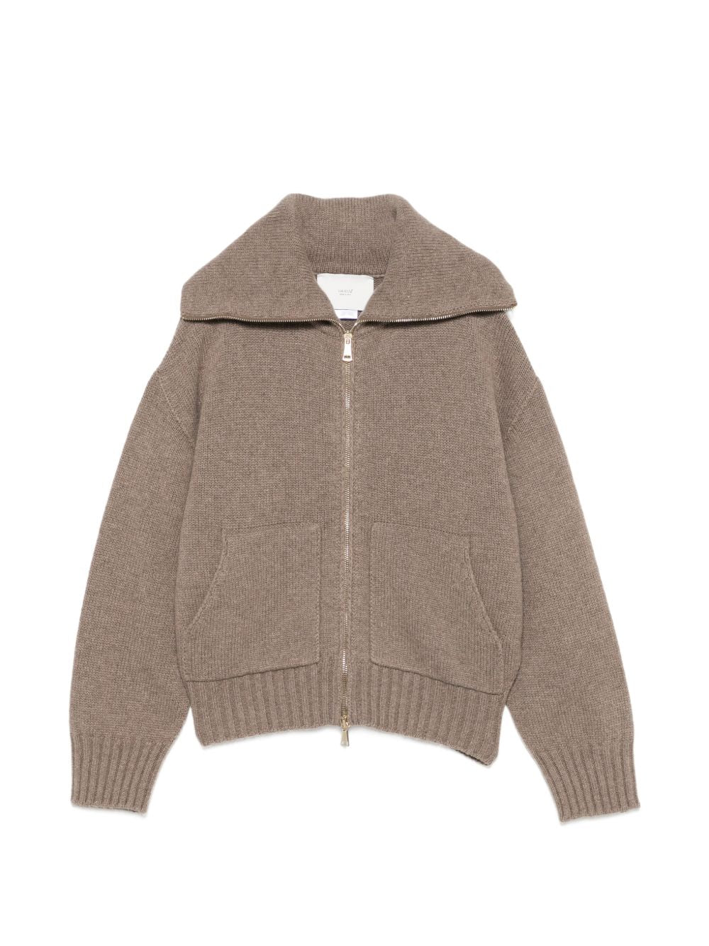 VANISE Cardigan Diletta color castoro in lana e cashmere 
