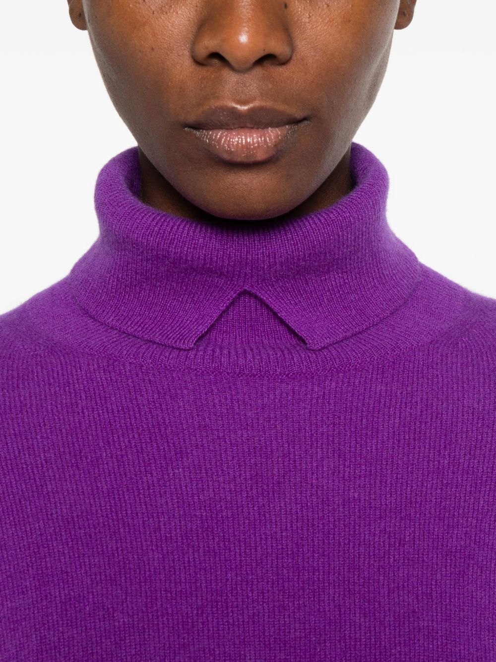 VANISE Maglia SANDRINE VIOLA DALIA in cashmere con collo alto 
