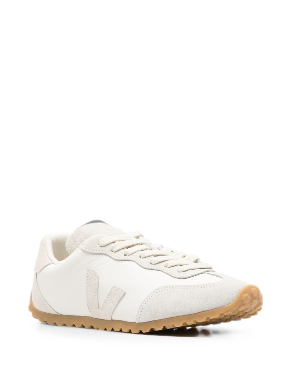 VEJA Sneakers basse bianche con inserti in pelle scamosciata 