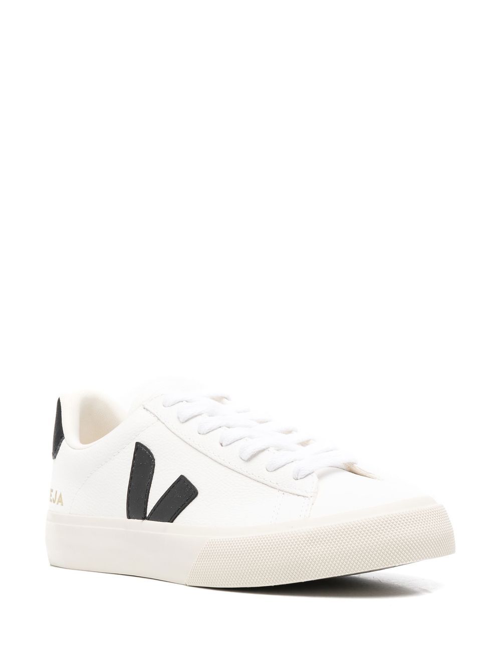 VEJA Sneakers bianche in pelle con dettagli neri 