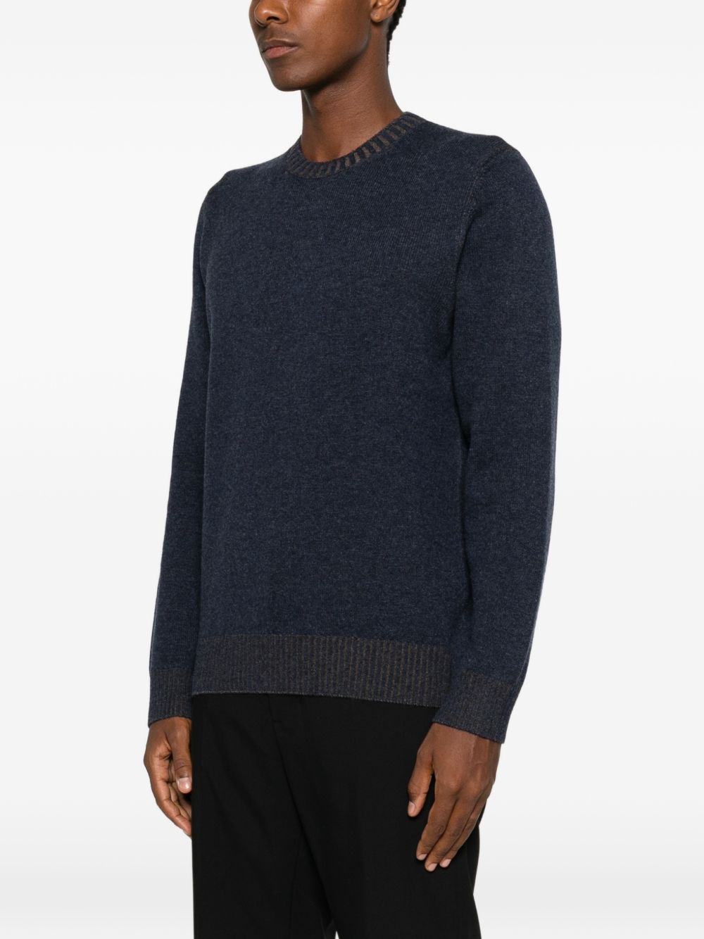 VENGERA Maglia da uomo blu in lana 