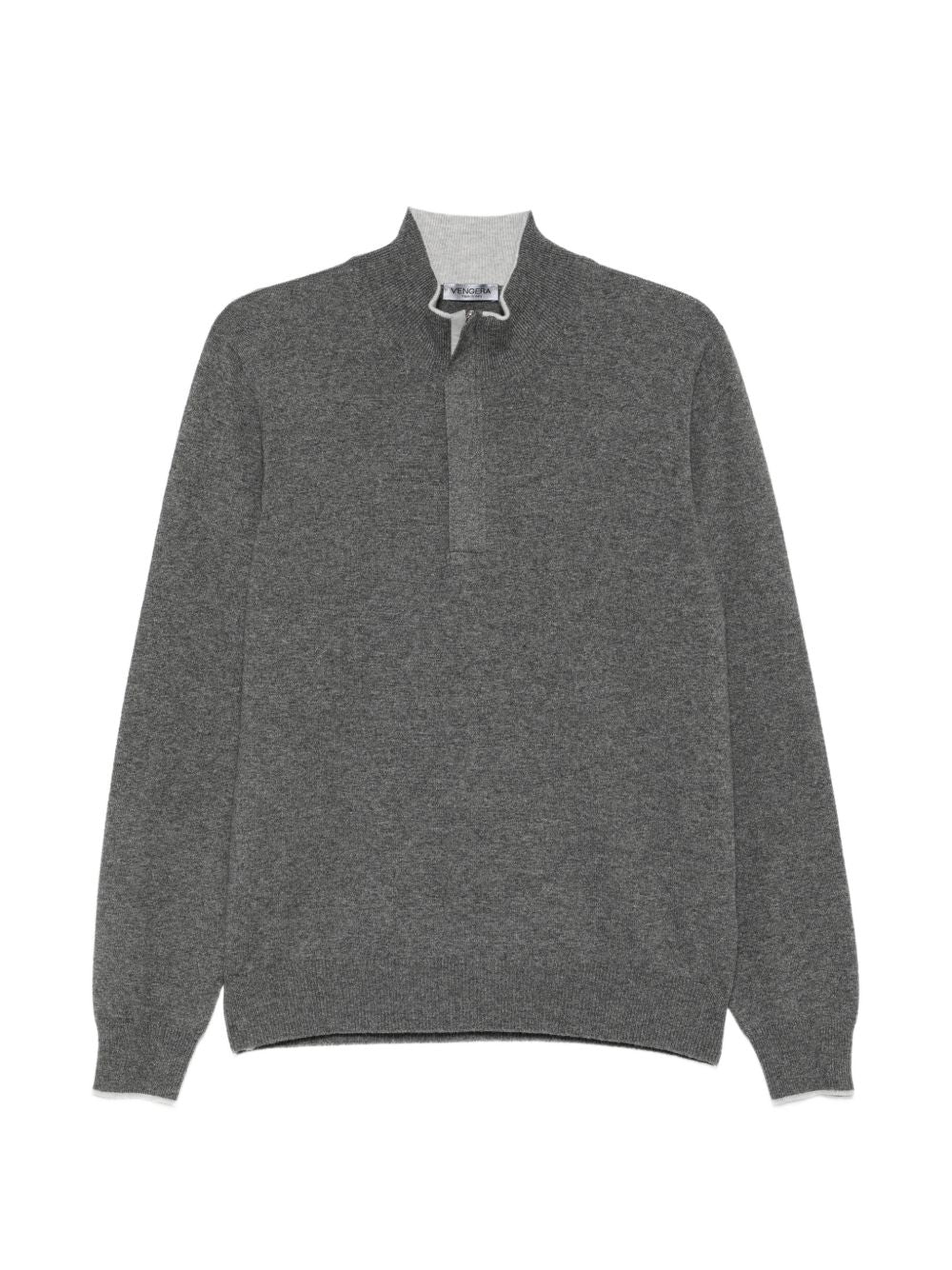 VENGERA Maglia a collo alto grigia con zip 