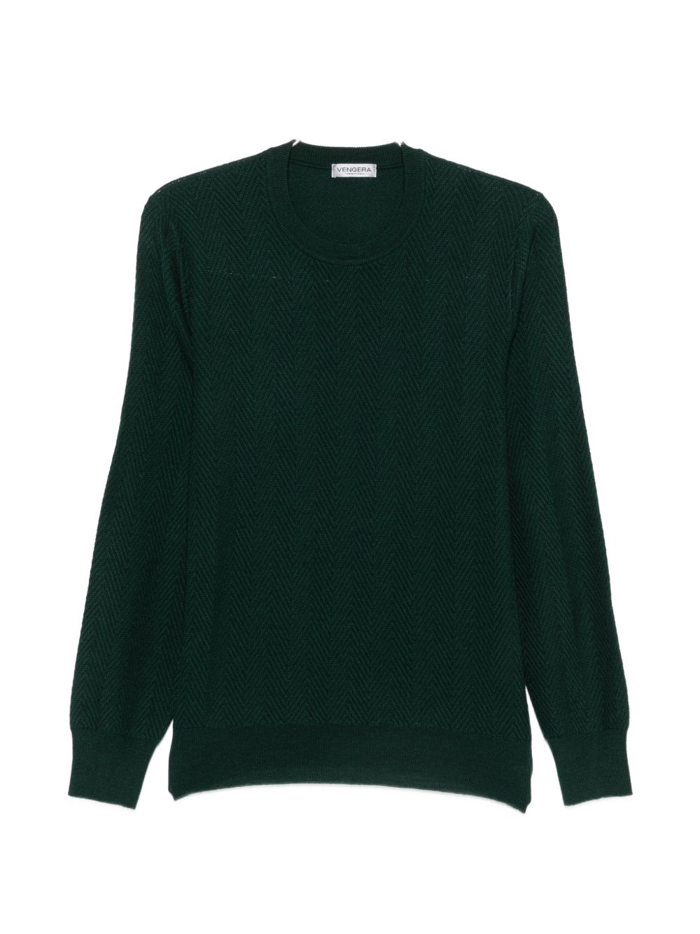 VENGERA Maglia girocollo in lana verde bosco 