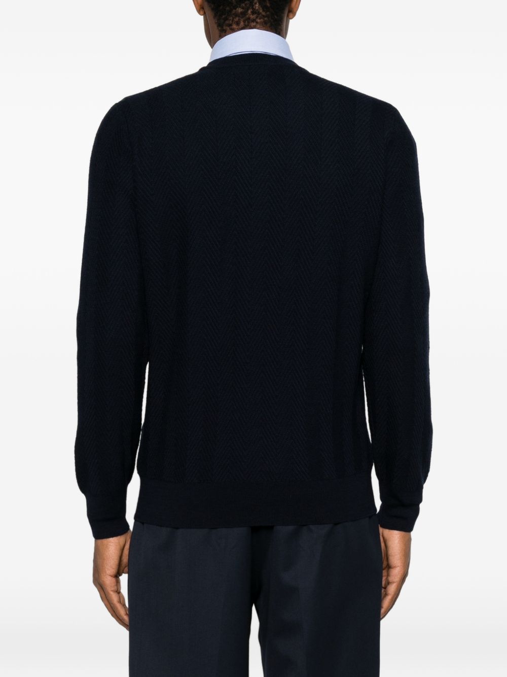 VENGERA Maglia girocollo in lana blu 