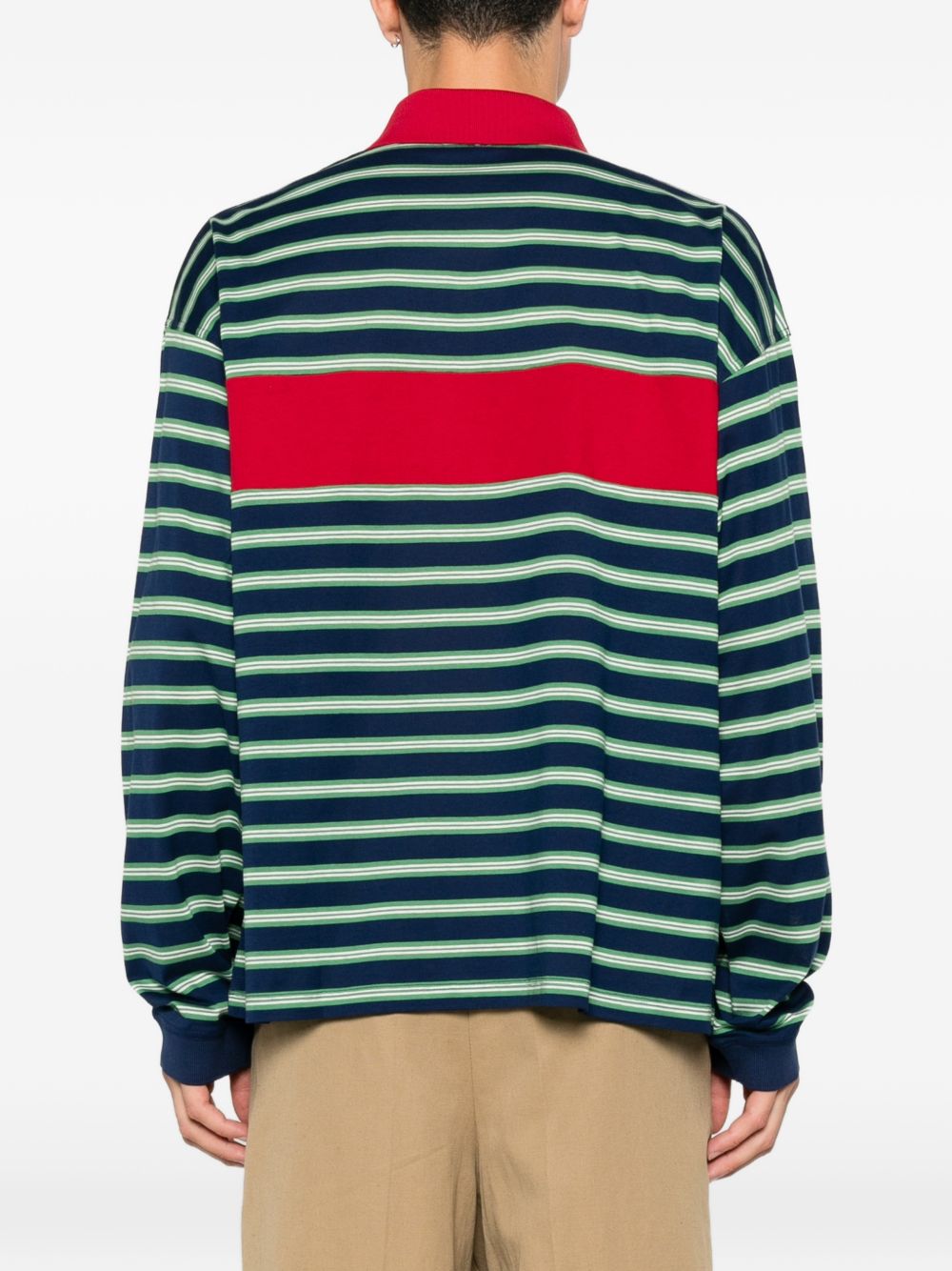 VERSACE Polo in cotone a righe con logo 
