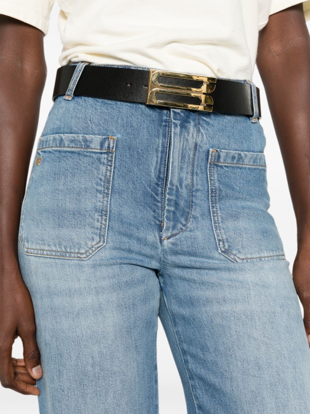 VICTORIA BECKHAM Alina jeans a gamba larga in denim blu 