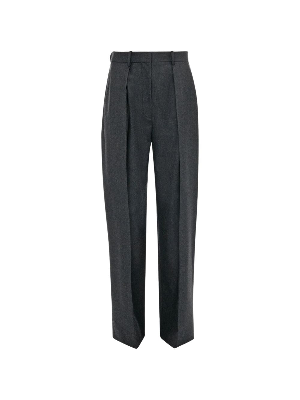 VICTORIA BECKHAM Pantaloni grigi a gamba dritta con pieghe 