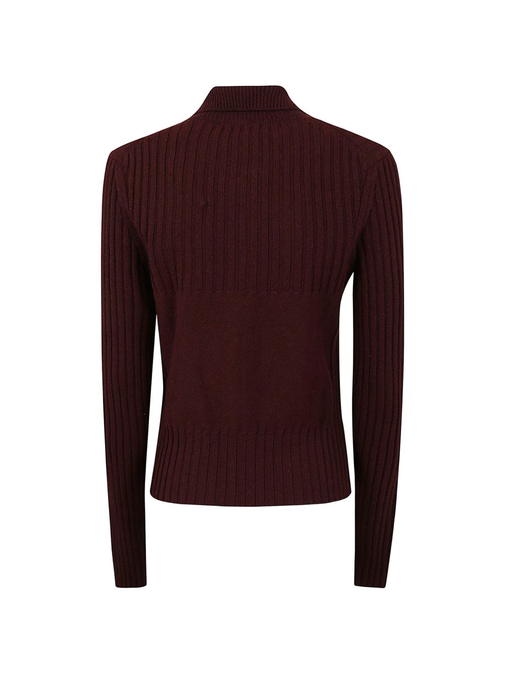VICTORIA BECKHAM Maglia a coste in lana merino con zip e colletto 