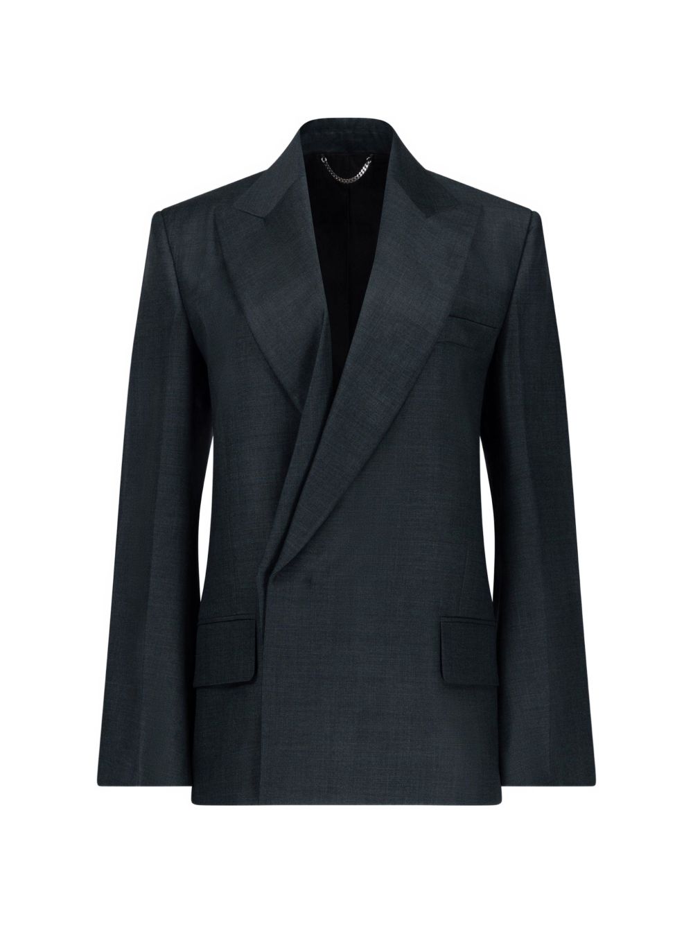 VICTORIA BECKHAM Blazer strutturato blu cenere 