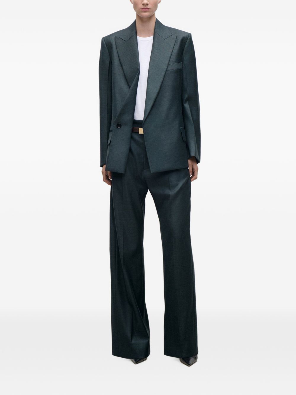 VICTORIA BECKHAM Blazer strutturato blu cenere 