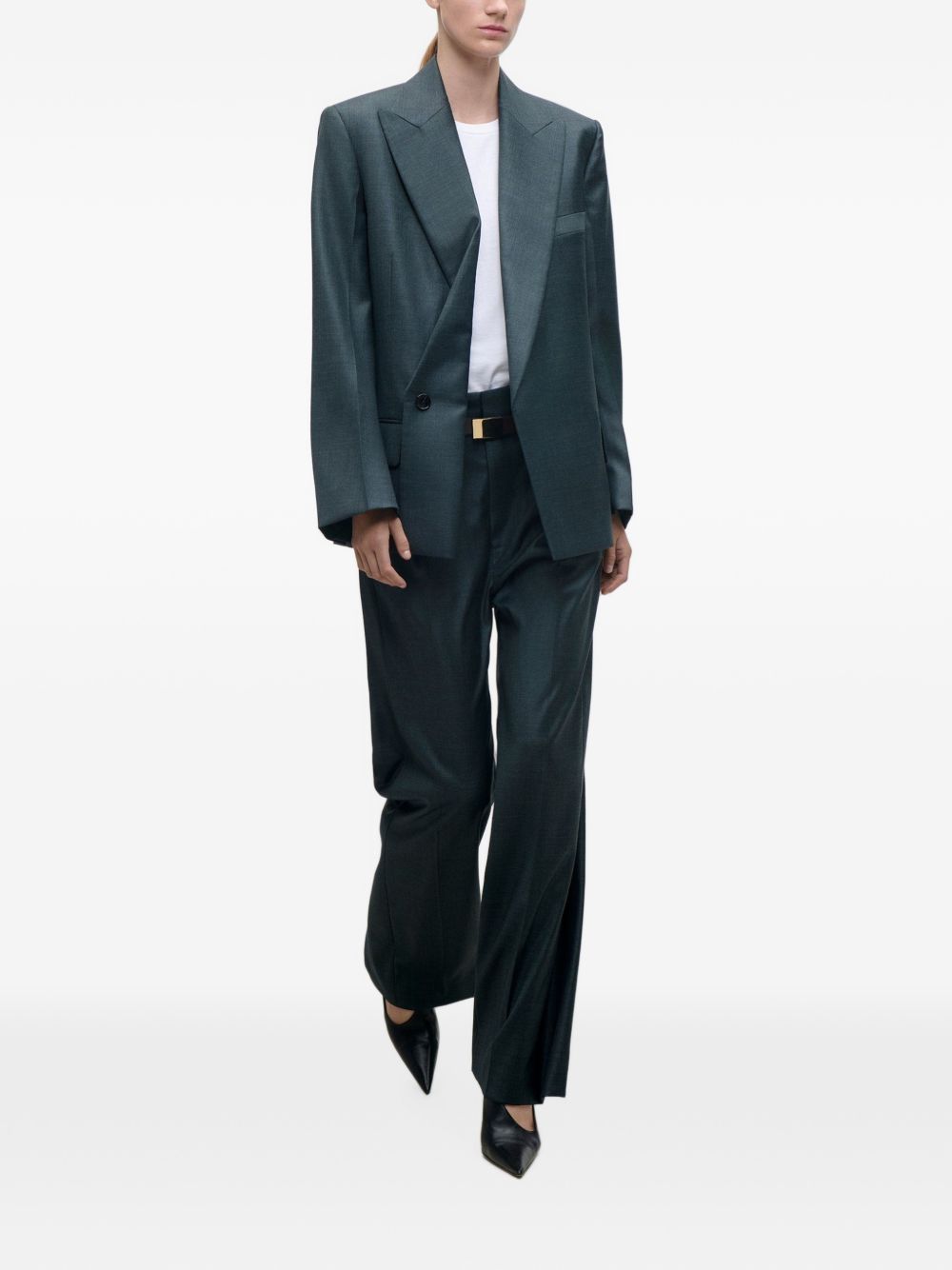 VICTORIA BECKHAM Blazer strutturato blu cenere 
