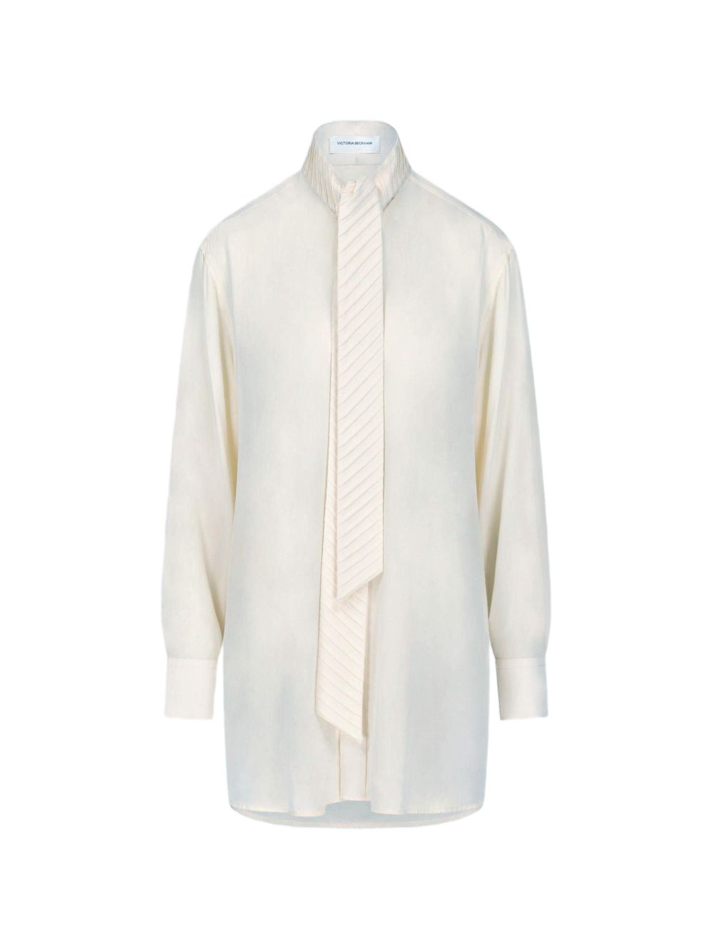 VICTORIA BECKHAM Camicia avorio in seta con collo lavallière 