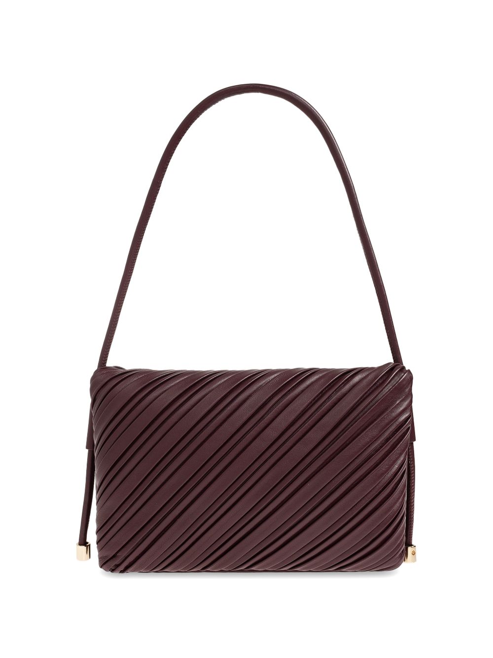 VICTORIA BECKHAM Borsa elegante bordeaux con texture a coste e fibbia dorata 