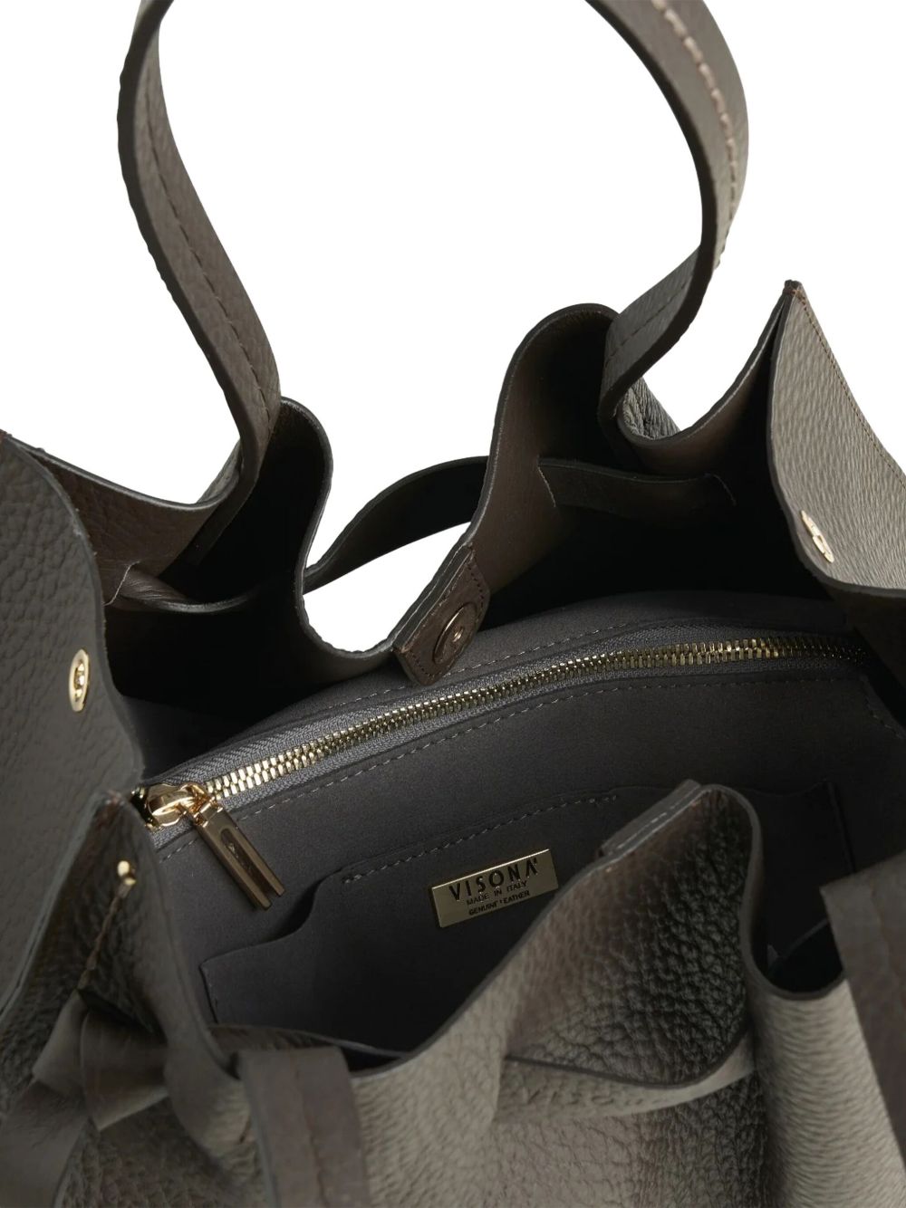 VISONA Borsa QUEEN MORO in pelle marrone 