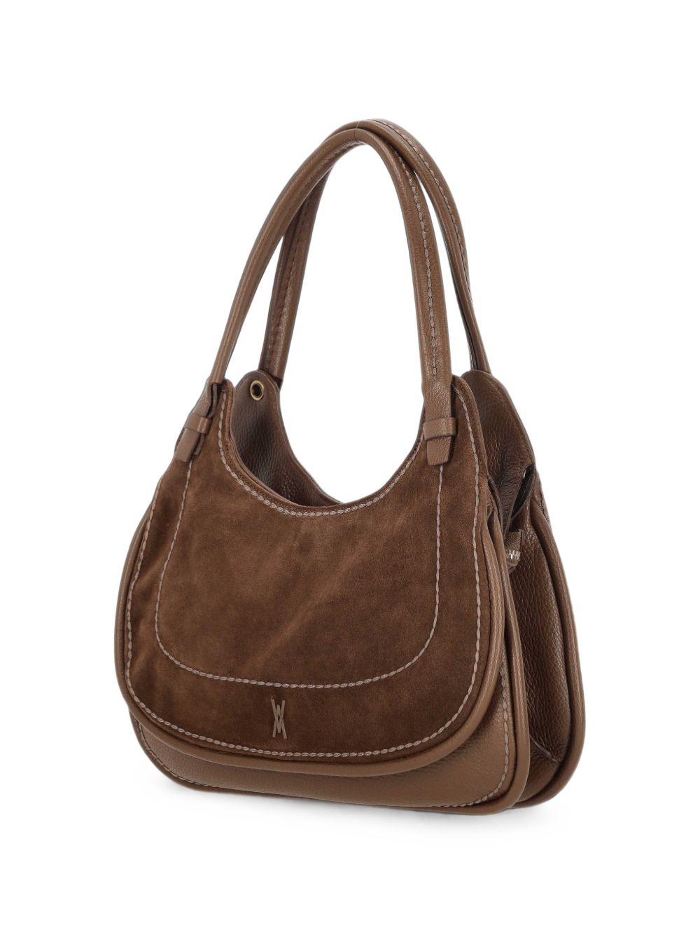 VISONA Borsa in Pelle Scamosciata Marrone 