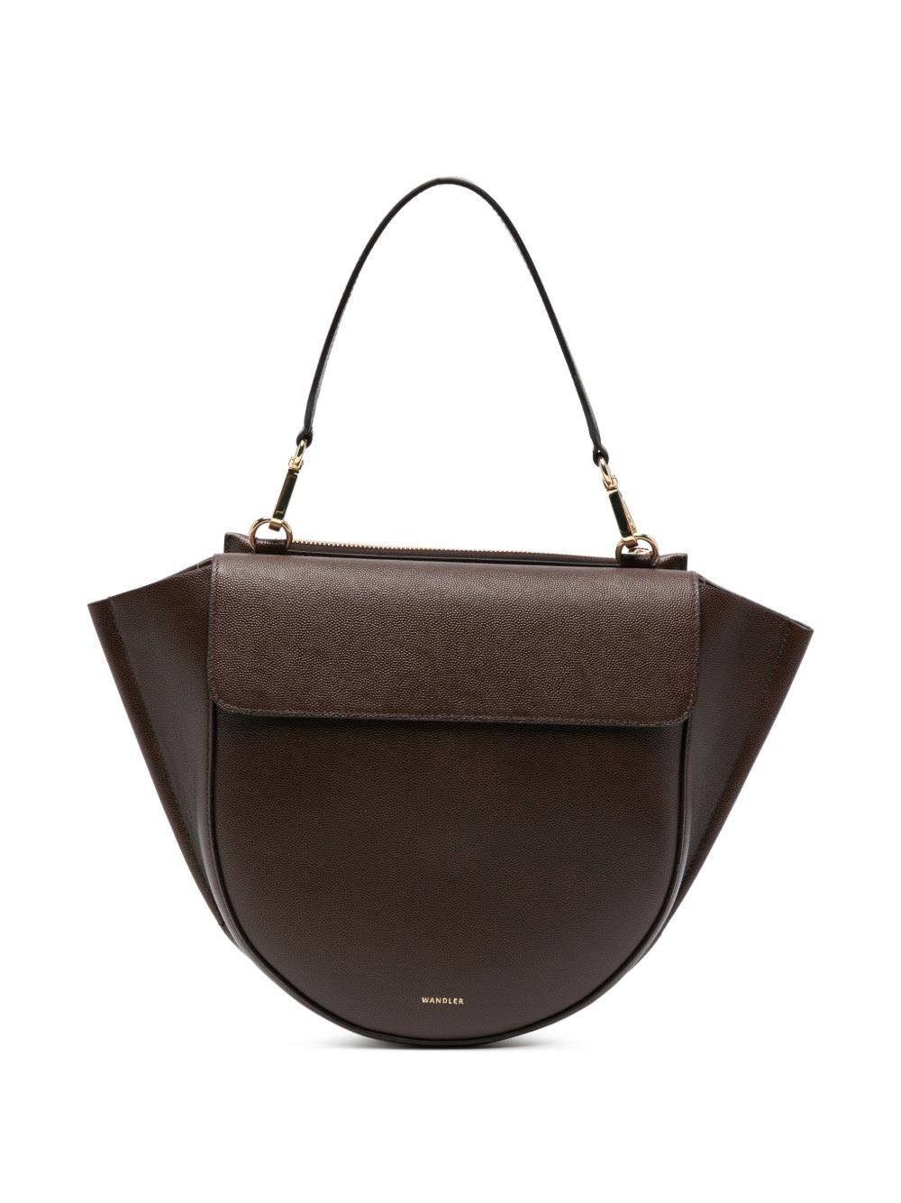 WANDLER Borsa a spalla in pelle di vitello marrone 