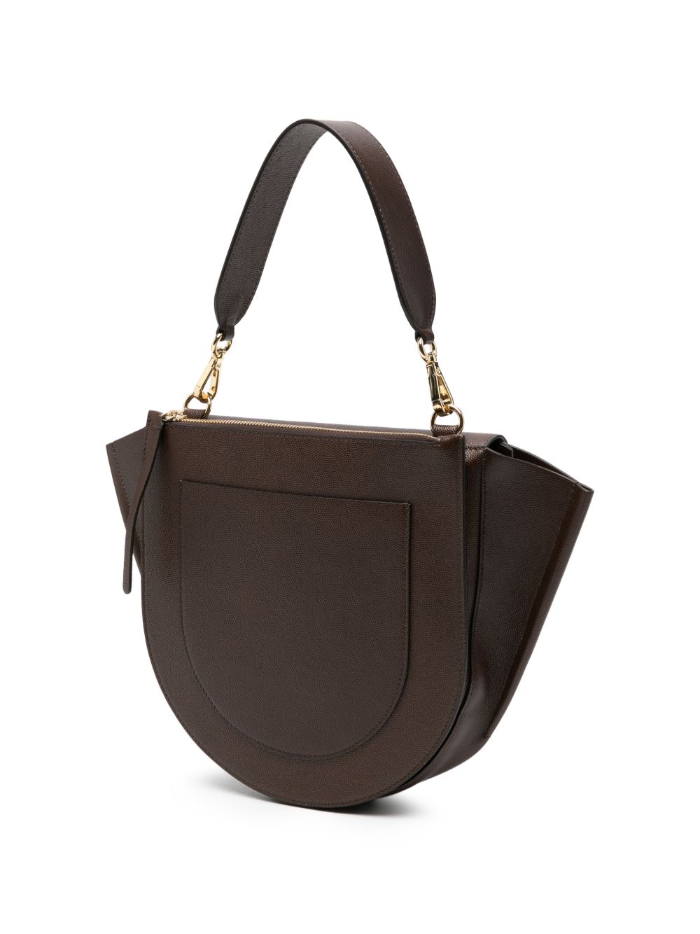 WANDLER Borsa a spalla in pelle di vitello marrone 