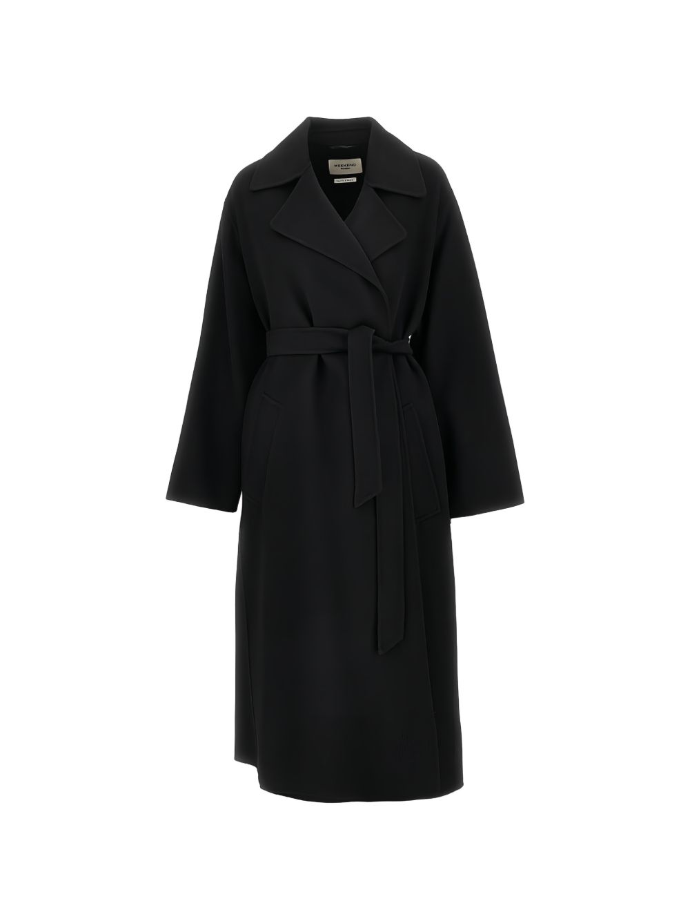 WEEKEND MAX MARA Cappotto a Vestaglia Nero in Lana 