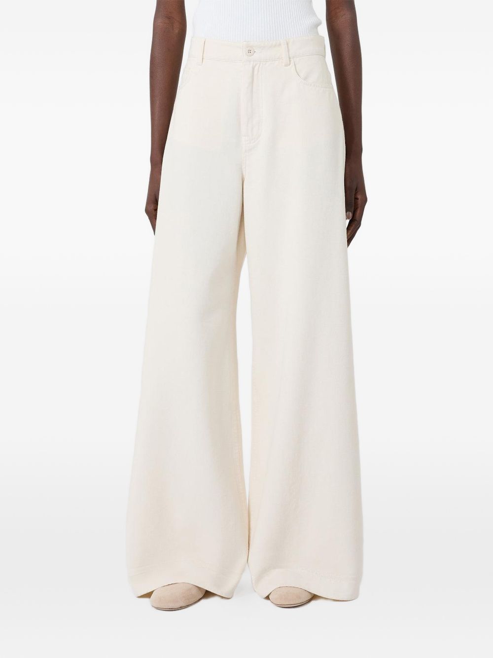 WEEKEND MAX MARA Pantaloni Cannetti in cotone wide leg a vita alta 