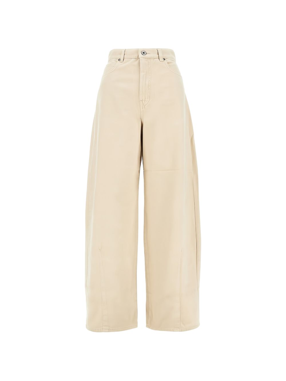 WEEKEND MAX MARA Pantaloni Barrel in Cotone Avorio 