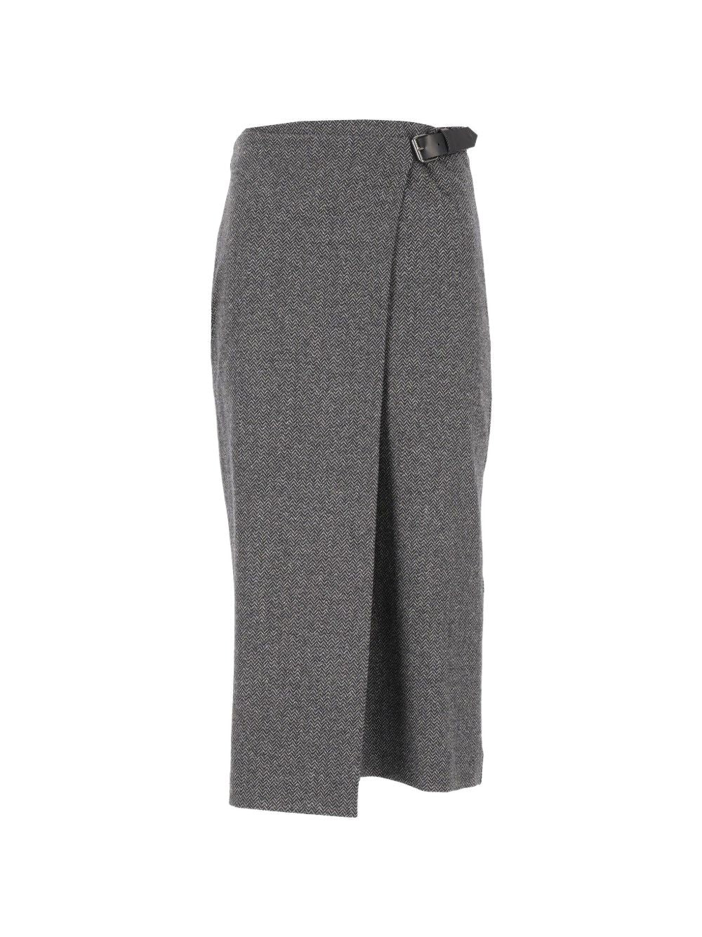 WEEKEND MAX MARA Gonna midi a portafoglio con motivo spigato 