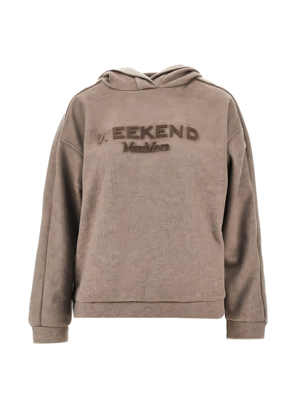 WEEKEND MAX MARA Felpa marrone con logo e cappuccio 