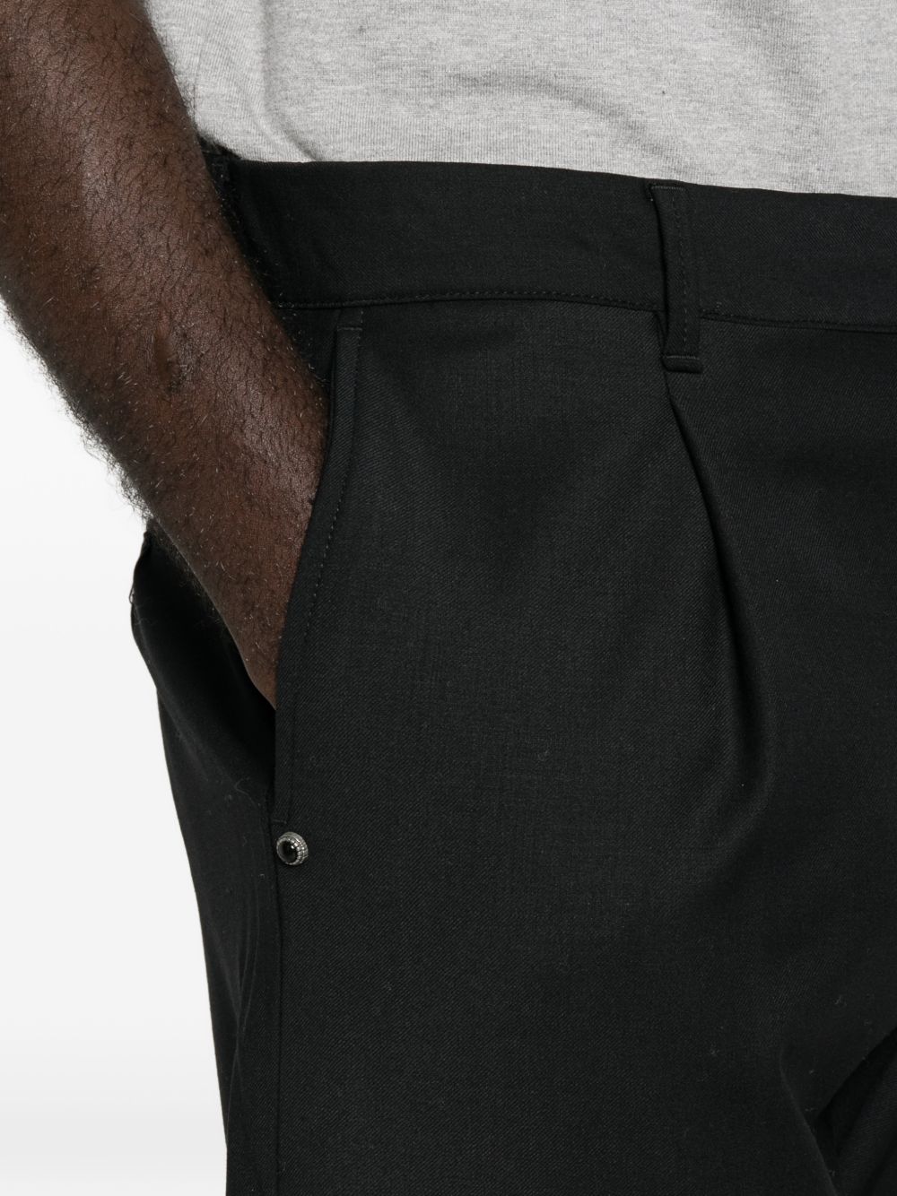 WHITE SAND Pantaloni neri in misto lana 