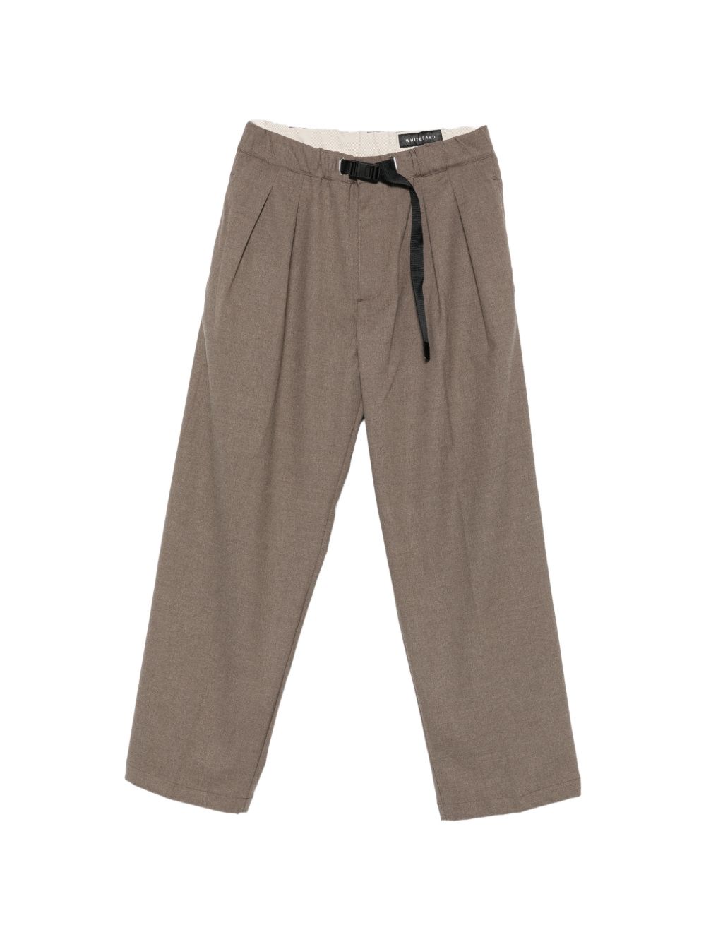 WHITE SAND Pantaloni color tortora con coulisse in vita 