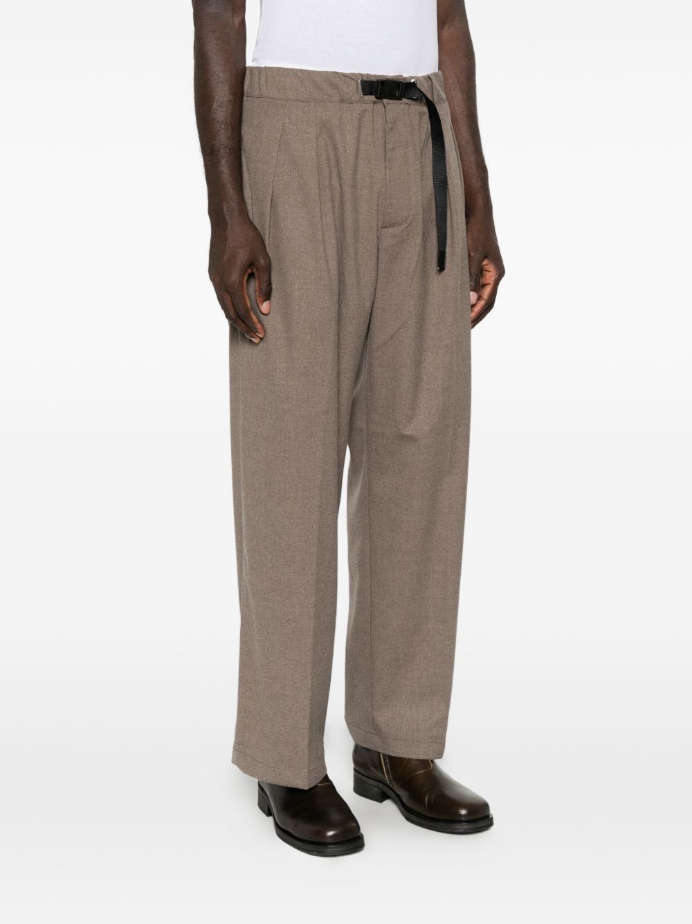 WHITE SAND Pantaloni color tortora con coulisse in vita 