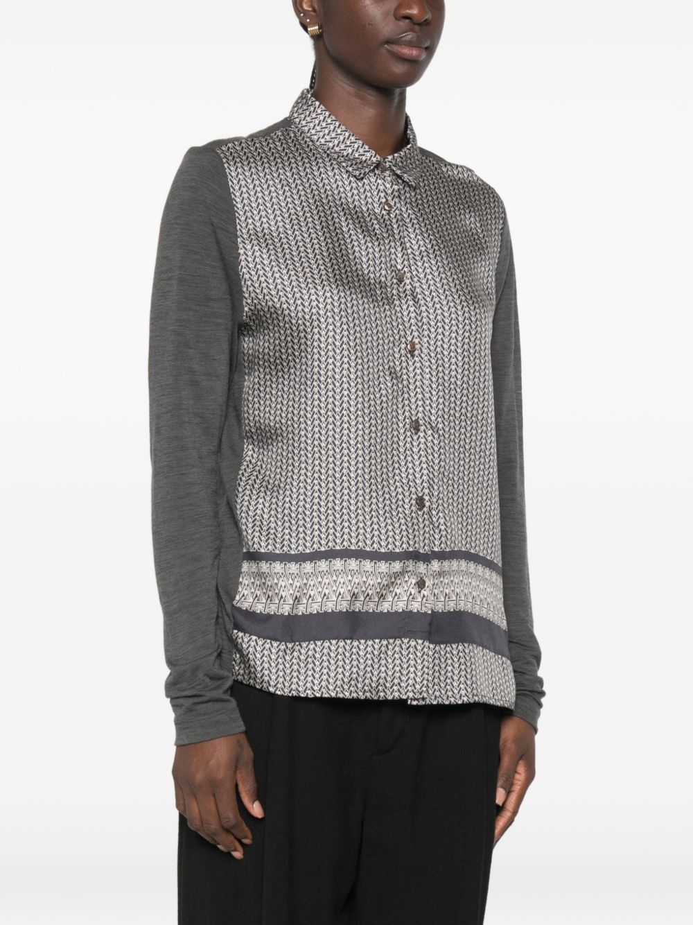 WHYCI Camicia a manìche lunghe con micro fantasia 