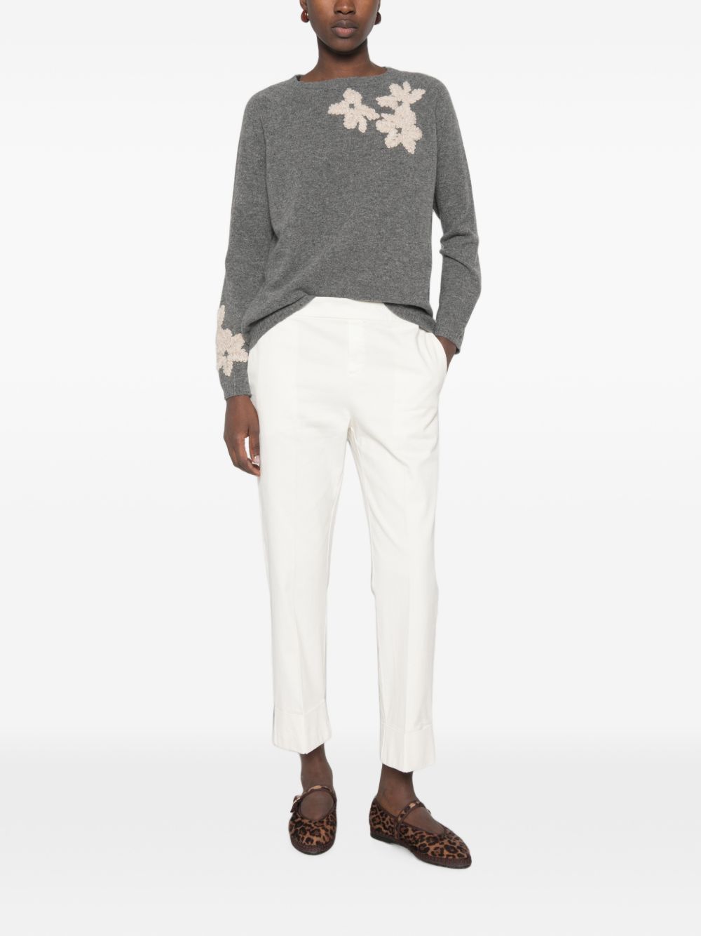 WHYCI Pantaloni bianchi in cotone 