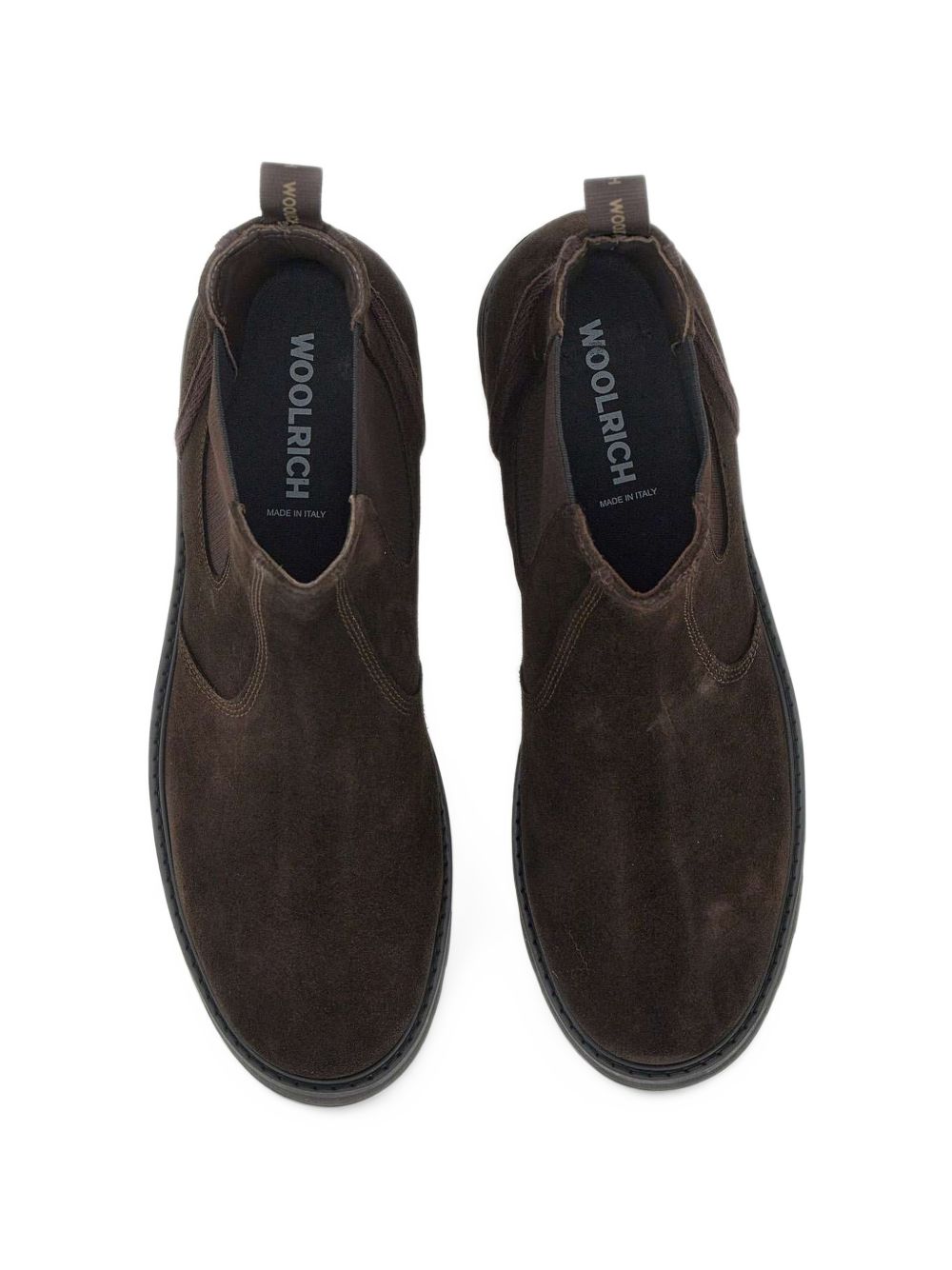 WOOLRICH Stivaletti in pelle scamosciata marrone con elastico 