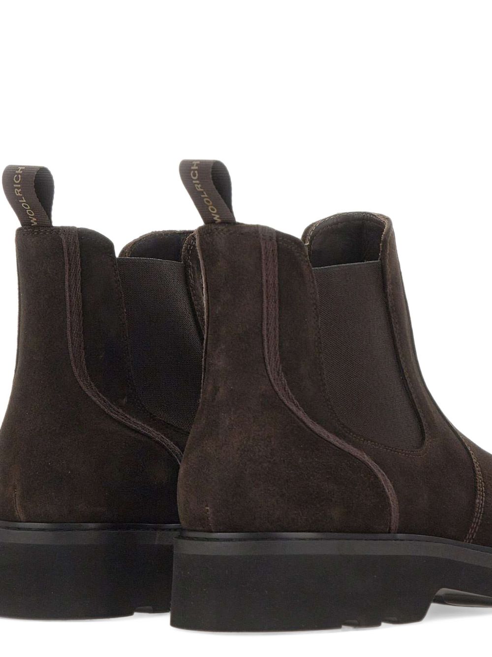 WOOLRICH Stivaletti in pelle scamosciata marrone con elastico 