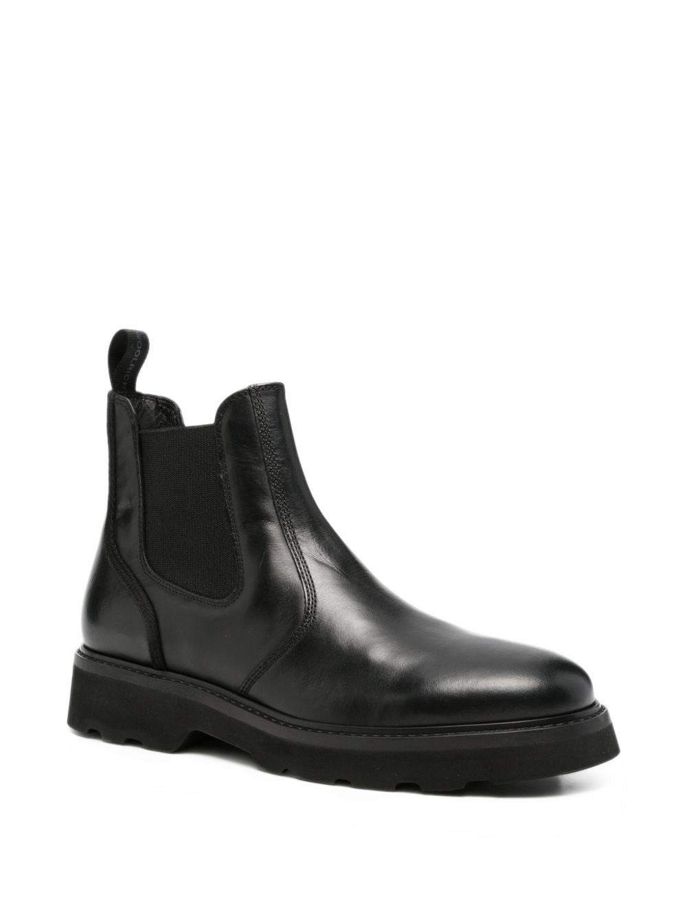 WOOLRICH Stivaletti nero in pelle con elastico 